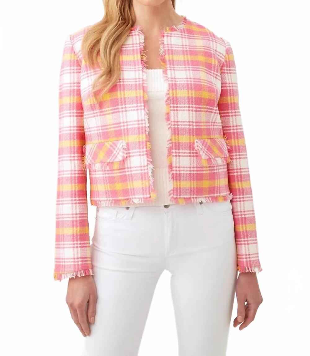 NEW TRINA TURK rocco blazer in paradise plaid